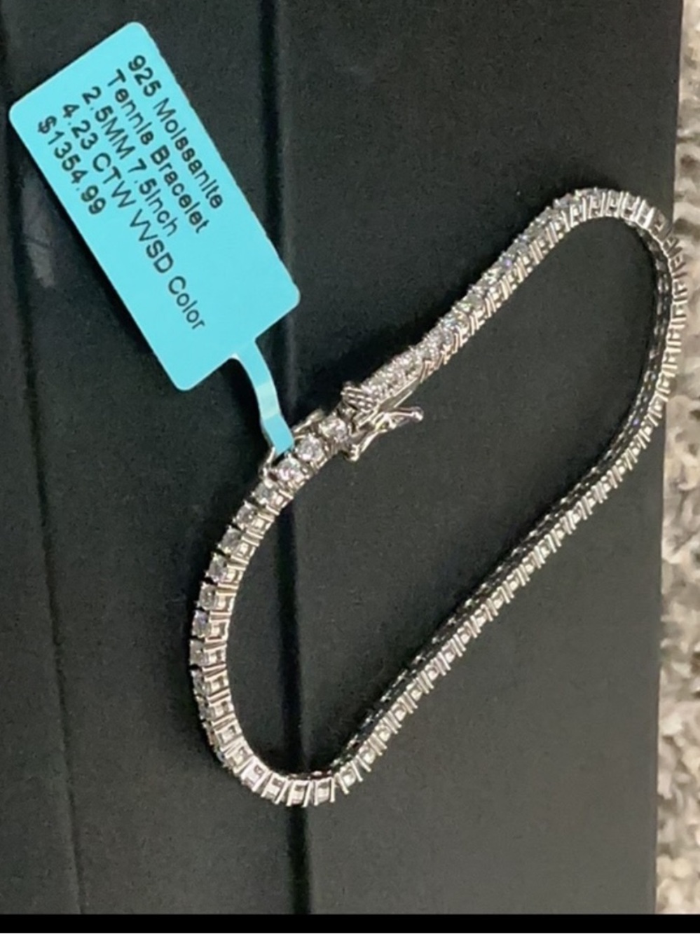 Moissanite tennis bracelet 4.23 CTW VVSD 2.5 MM -7.5 inch - retail $1354.99 - Picture 3 of 3